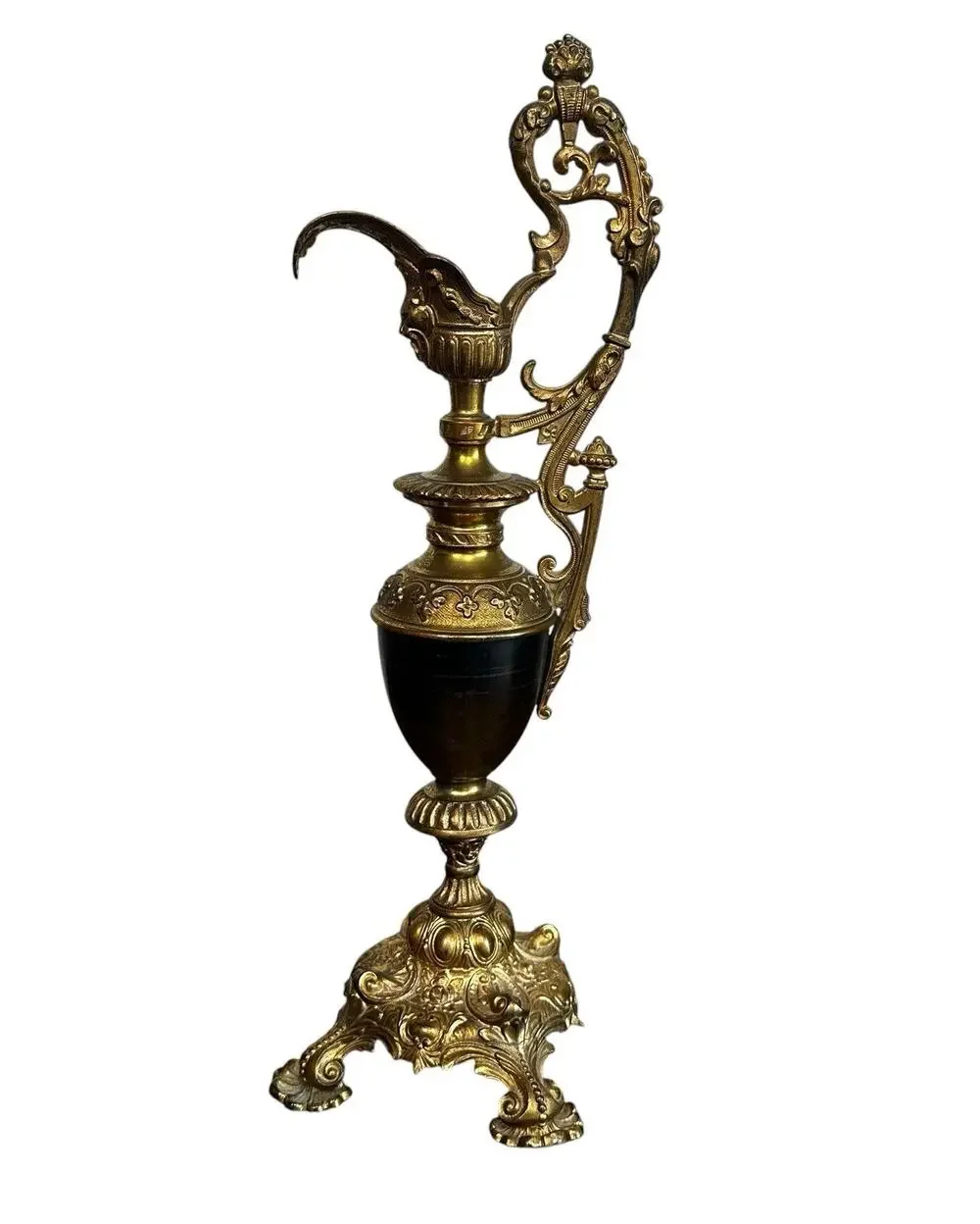 Vintage Ornate 17” Tall Large Brass Ewer Urn Candle Holder Decor *Read*